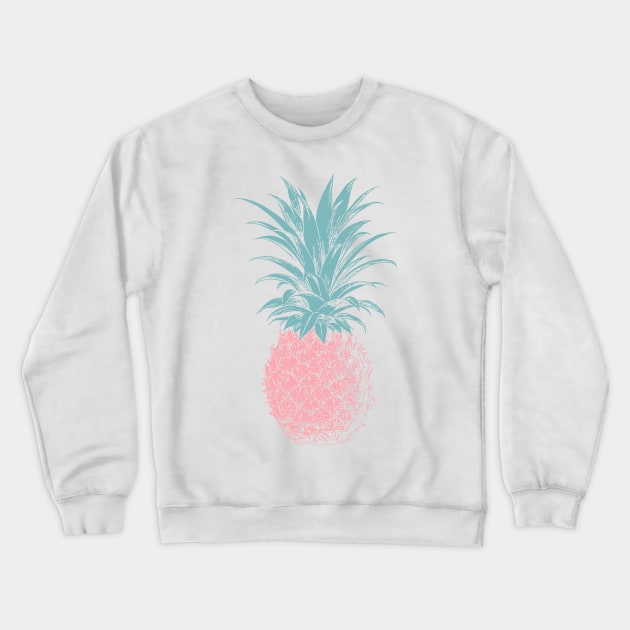 Pink Pineapple Illustration Crewneck Sweatshirt by ApricotBirch